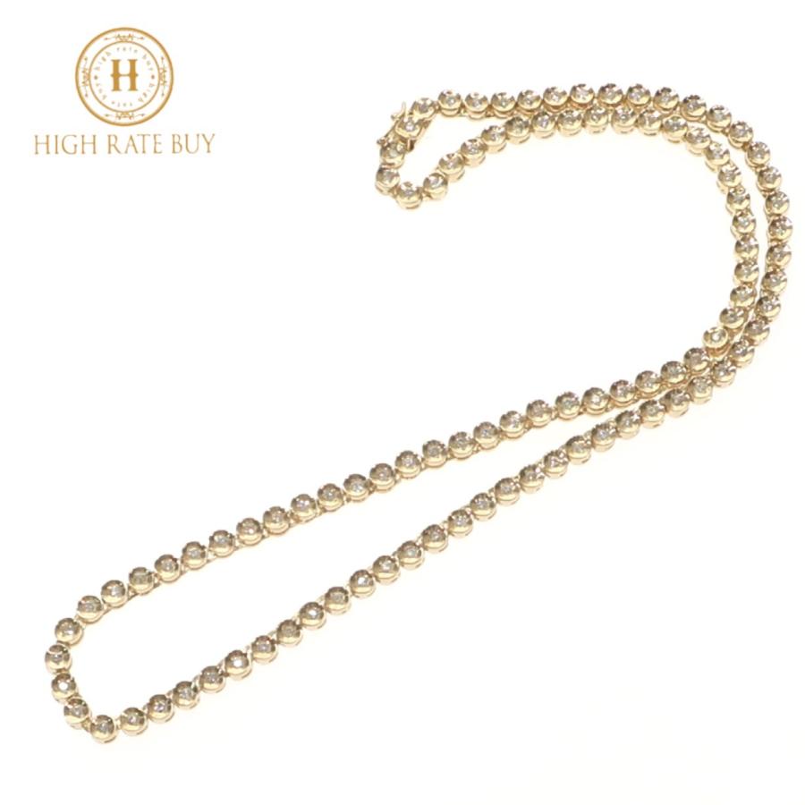 未使用品】 テニスネックレス 18K K18 YG 750 ダイヤモンド 