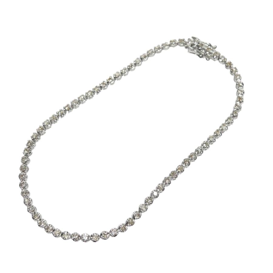 【未使用品】テニスブレスレット K18WG 750 ホワイトゴールド ダイヤモンド 1.01ct 1.0ct 1ct 71石 メンズ レディース ダイヤモンドブレスの画像