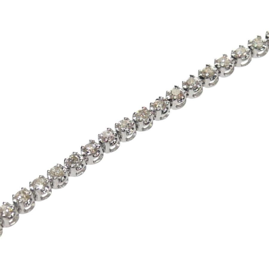 【未使用品】テニスブレスレット K18WG 750 ホワイトゴールド ダイヤモンド 1.01ct 1.0ct 1ct 71石 メンズ レディース ダイヤモンドブレスの画像