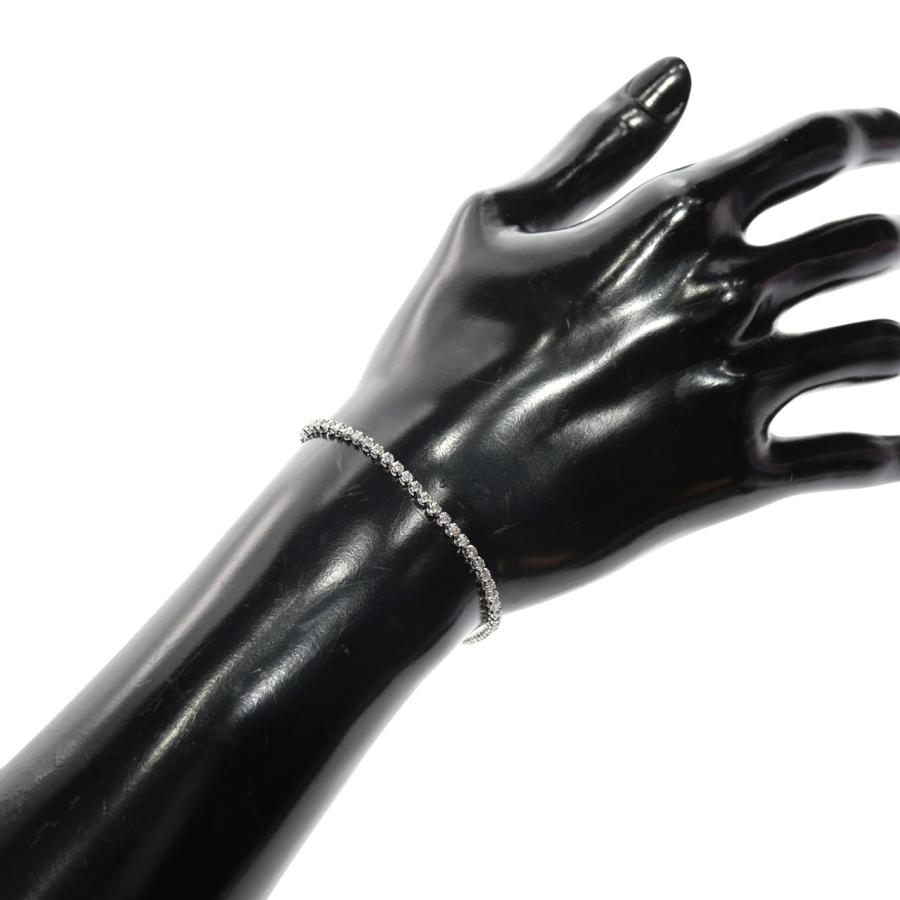 【未使用品】テニスブレスレット K18WG 750 ホワイトゴールド ダイヤモンド 1.01ct 1.0ct 1ct 71石 メンズ レディース ダイヤモンドブレスの画像