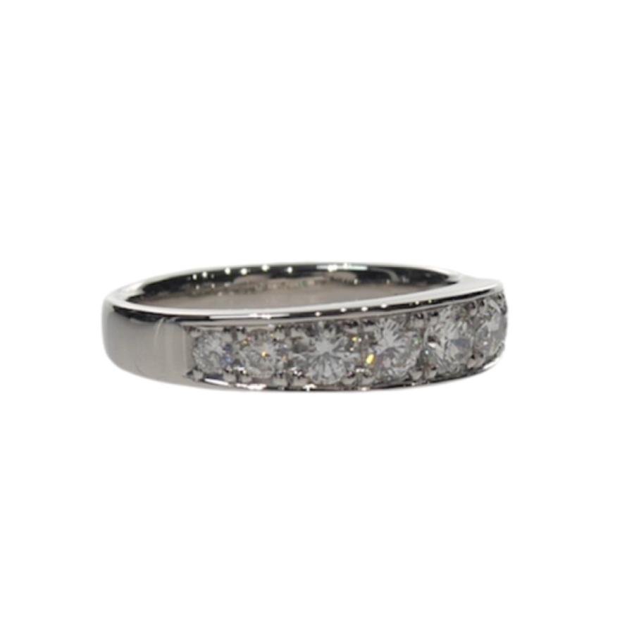 【未使用品】ダイヤモンド リング Pt900 プラチナ 1.00ct 9石 ラウンド ブリリアント カット ジュエリー アクセサリー 指輪 #57 16号の画像