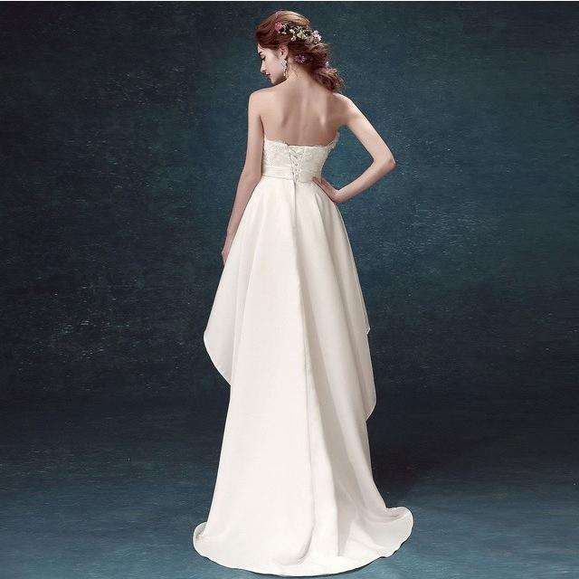 ウエディングドレス トレーンドレス 前ミニ ベアトップ Aライン ブライダル フラワーブラ 胸花びらたっぷり ロングドレス 新作 Y Cute 通販 Yahoo ショッピング