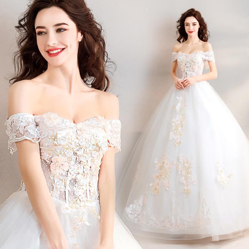 国際ブランド ウエディングドレス ロングドレス ベアトップ 刺繍 花嫁 新作 かわいい エレガント 結婚式 パーティードレス Web限定 Www Ladislexia Net