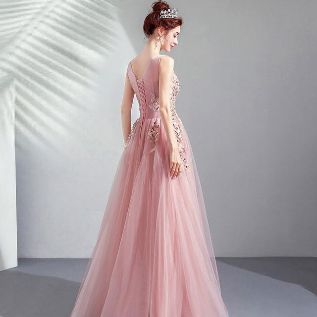 フォーマルドレス カラードレス スレンダーライン ロング ノースリーブ Vネック 結婚式 エレガント フラワーブラ 二次会 花嫁 パーティー 新作 Y Cute 通販 Yahoo ショッピング