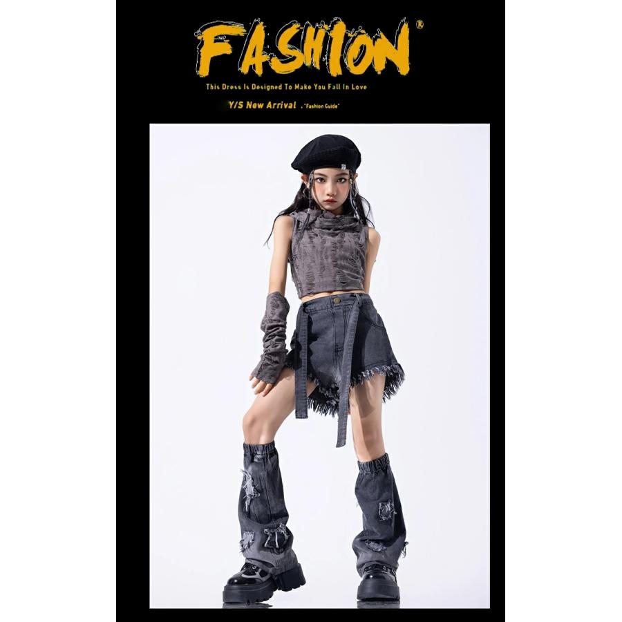 ダンス衣装 キッズ デニム 女の子 ジャズダンス セットアップ