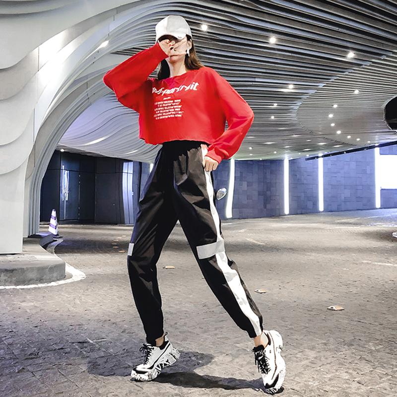 ダンス衣装 へそ出し トレーナー ダンス パンツ セット ショート丈