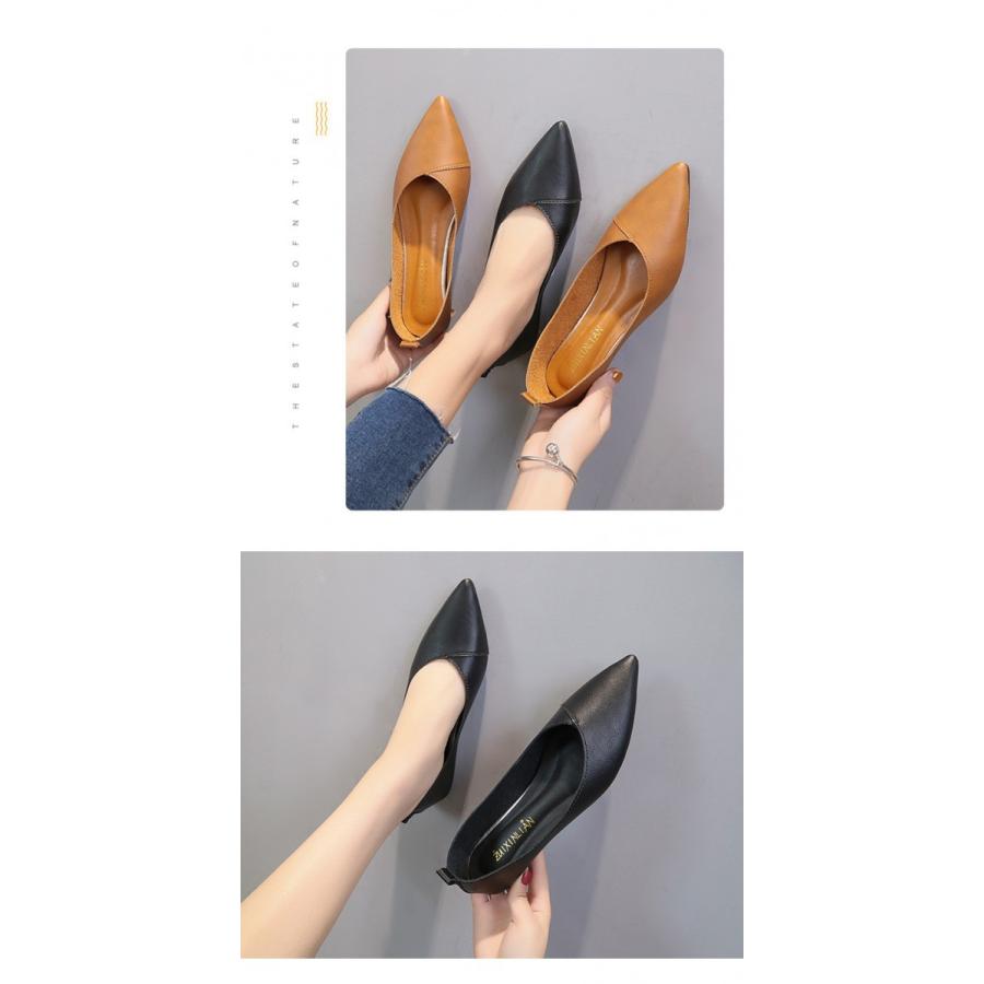 パンプス ローヒール ぺたんこ ポインテッドトゥ vカット 歩きやすい