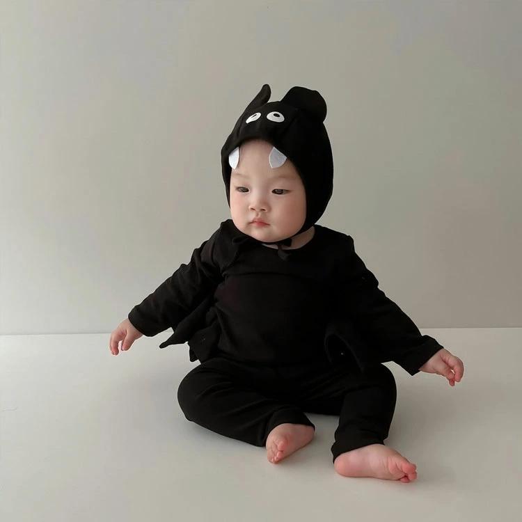 【値下げ・現品限り】 コウモリ ロンパース 着ぐるみ オムツ おむつ 衣装 ハロウィン ベビー コウモリ 着ぐるみ ロンパース 衣装 3点セット 子供