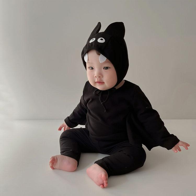ハロウィン ベビー コウモリ 着ぐるみ ロンパース 衣装 3点セット 子供