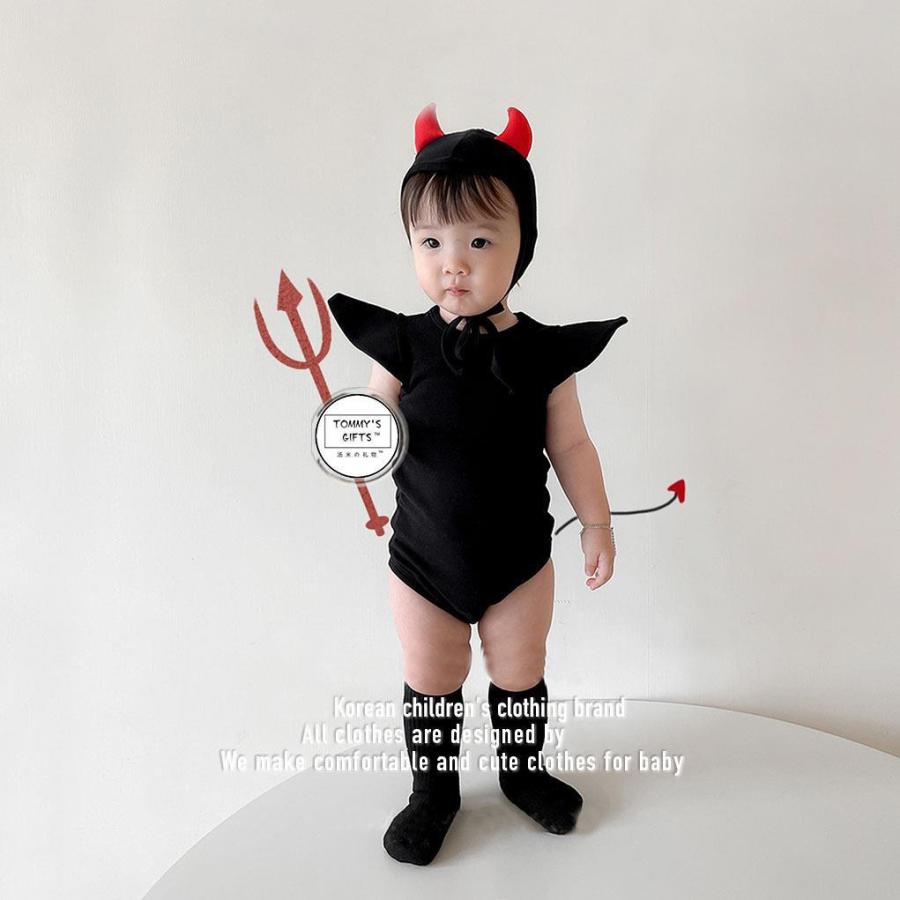 ハロウィン ベビー コスプレ ロンパース 着ぐるみ 小悪魔 デビル 