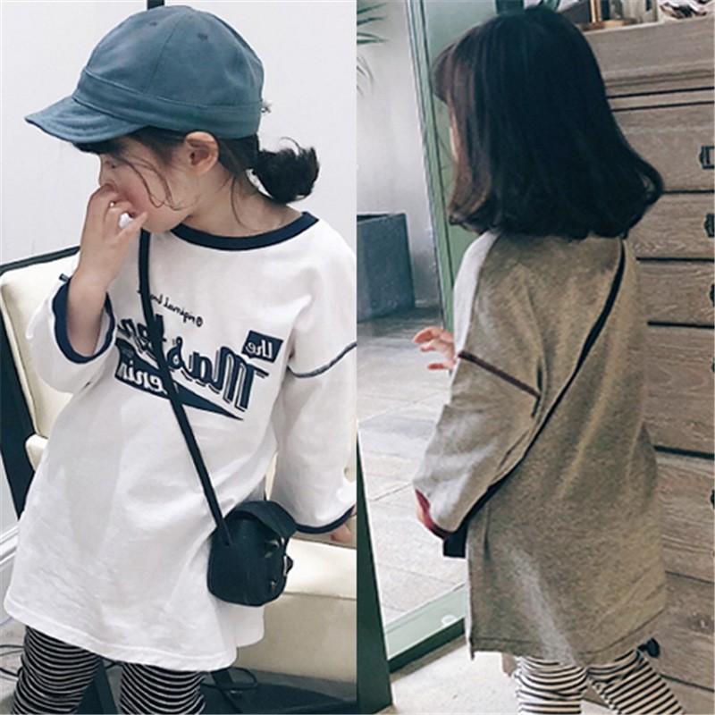 子供服 キッズ ロンｔ Girls オーバーサイズ 長袖ｔシャツ プリント カットソー ロンティー ゆったり 女の子 ジュニア 韓国こども服 ボーダー柄レギンスパンツ Kids Y Cute 通販 Yahoo ショッピング
