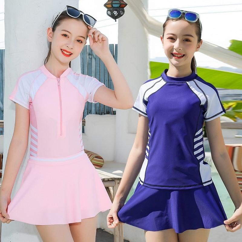 スクール水着 女の子水着 2点セット 競技水着 キッズ ラッシュガード 中学生 高校生 日焼け防止 プール スカート スイミング みずぎ 子ども水着 水泳 おしゃれ Kids Y Cute 通販 Yahoo ショッピング