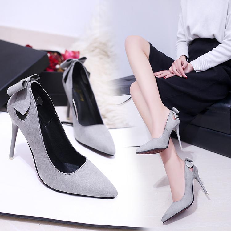 パンプス ピンヒール ハイヒール ヒール 10cm スエード ブラック