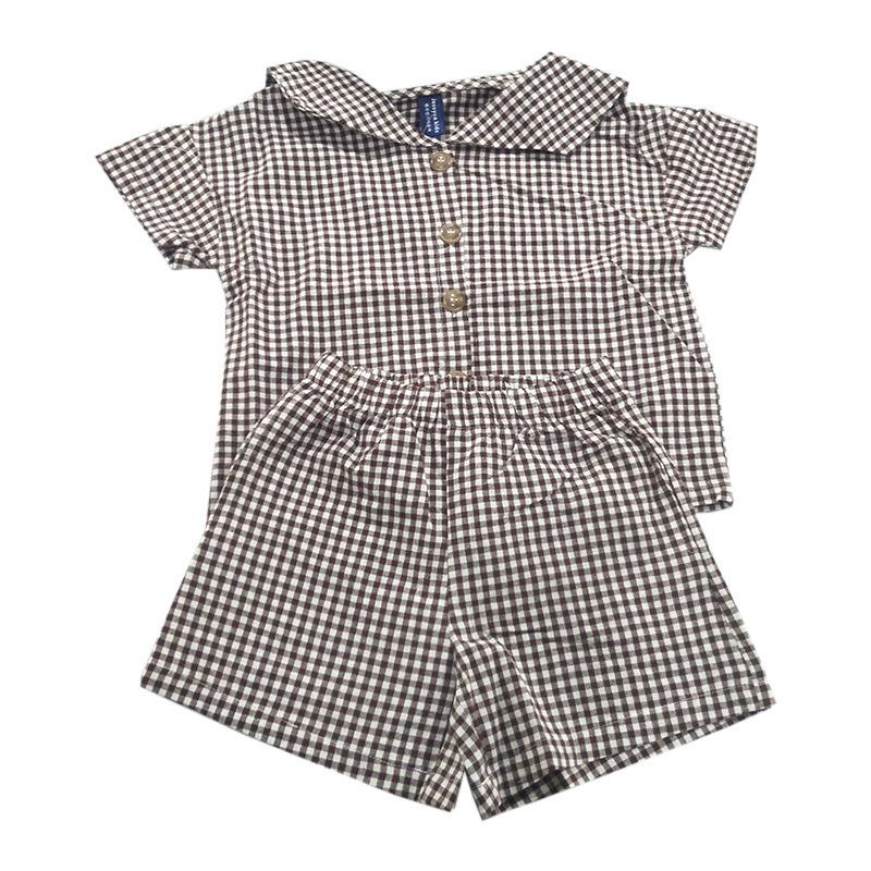 兄妹 お揃いコーデ セーラー チェック 子供服 上下セット 半袖