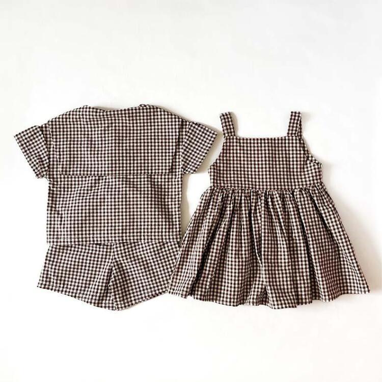 兄妹 お揃いコーデ 上下セット 半袖 ワンピース ドレス セーラー