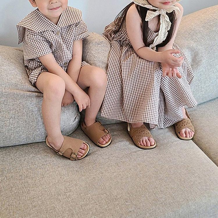 兄妹 お揃いコーデ セーラー チェック 子供服 夏 姉妹 姉弟 兄弟 お