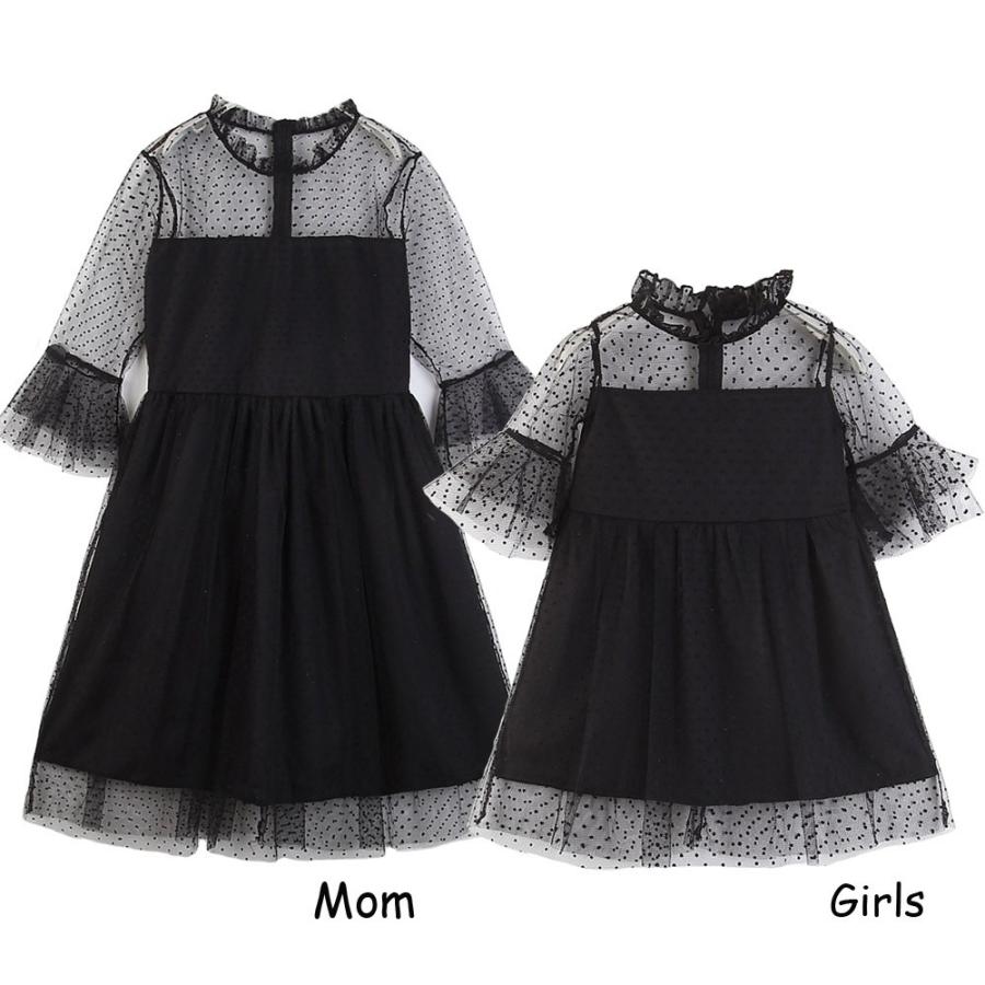 ママとキッズお揃い 親子コーデ ブラックドット柄ワンピース レース 親子お揃い ペアルック カップル服 姉妹お揃い フォーマルドレス 結婚式 発表会 二次会 旅行 Qz Y Cute 通販 Yahoo ショッピング
