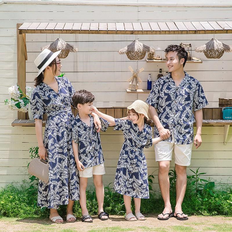 親子ペア アロハ 親子 アロハシャツ 家族お揃いコーデ 夏 パパ ママと子供 メンズ 親子コーデ 親子 ペアルック ワンピース リゾート 結婚式 母娘お揃い 出産祝い｜ycute｜03