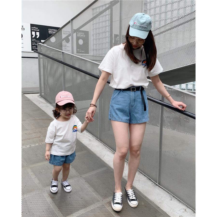 Tシャツ 虹 家族服 トップス 親子お揃い 親子服 親子ペア カップル 半袖 お揃い ご夫婦 ペア 親子服 お兄弟 姉妹 メンズ レディース 親子ペアルック ベビー Qz Y Cute 通販 Yahoo ショッピング