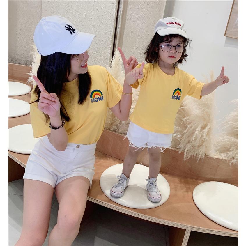 Tシャツ 虹 家族服 トップス 親子お揃い 親子服 親子ペア カップル 半袖 お揃い ご夫婦 ペア 親子服 お兄弟 姉妹 メンズ レディース 親子ペアルック ベビー Qz Y Cute 通販 Yahoo ショッピング