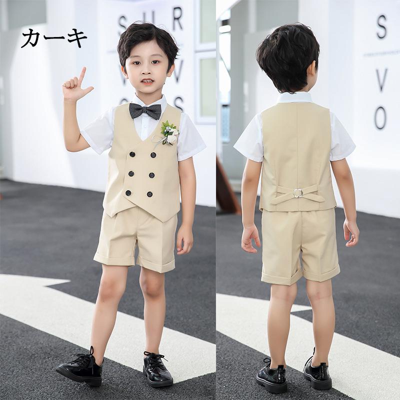 卒業式 小学生 男子 スーツ 男の子スーツ 子供 夏 半袖 シャツ 5点 