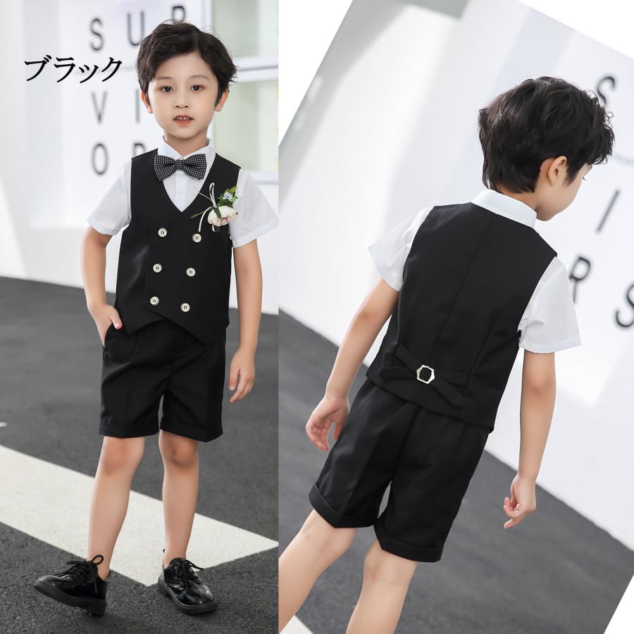 男の子スーツ 子供 夏 半袖 シャツ 5点セット キッズ フォーマルスーツ