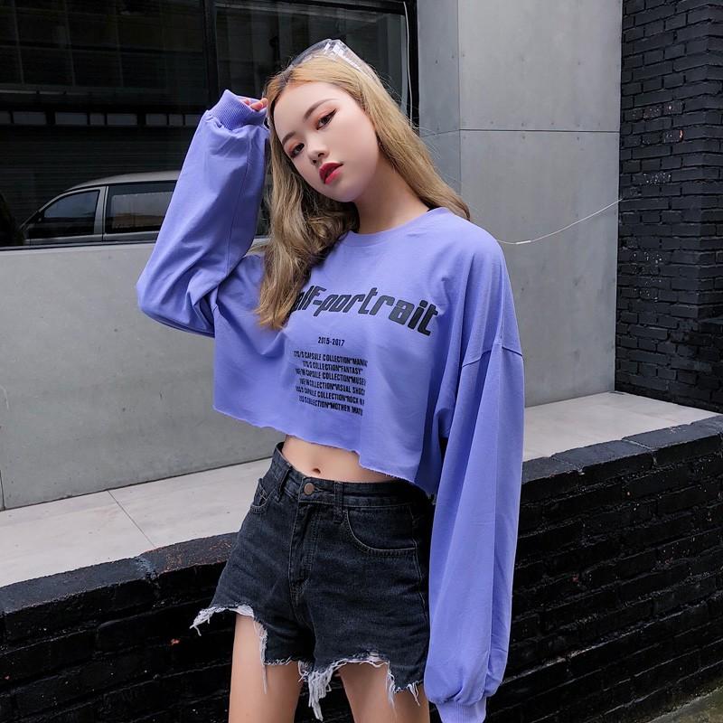 ダンス衣装 ショート丈スウェット セール へそ出し トレイナー 長袖 Tシャツ ショート トップス プルオーバー スウェット 秋服 セクシー 薄手 シンプル Hiphop Tops Y Cute 通販 Yahoo ショッピング