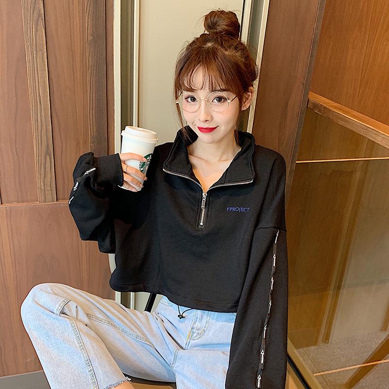 ショート丈 トレーナー ダンス 衣装 へそだし 長ズボン レディース 秋 春 無地 おしゃれ 長袖 可愛い トップス ゆったり 体型カバー カジュアル 韓国 最大76 Offクーポン