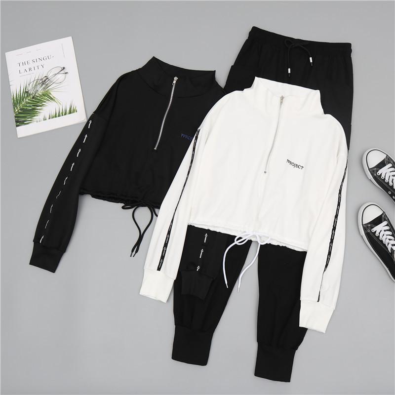 ショート丈 トレーナー ダンス 衣装 へそだし 長ズボン レディース 秋 春 無地 おしゃれ 長袖 可愛い トップス ゆったり 体型カバー カジュアル 韓国 最大76 Offクーポン