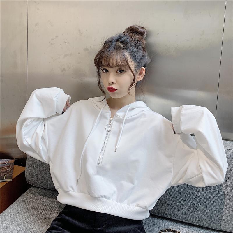 ヒップホップ ダンス衣装 レディース 長袖 パーカー ショート丈 トップス Hiphop 演出 舞台 ゆったり 着痩せ セクシー ダンス レッスン着 韓国 ホワイト Tops Y Cute 通販 Yahoo ショッピング