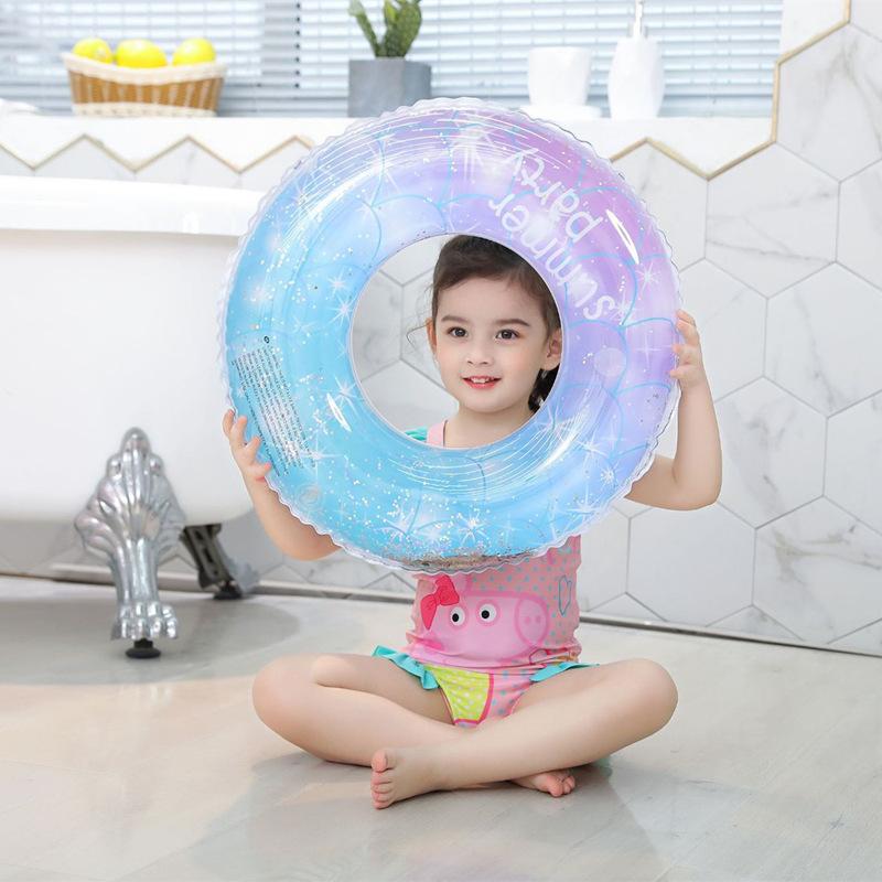 可愛い♡うさぎ リボン ラメ入り クリア 浮き輪 子ども 女の子 海 60cm 通販 うさ耳 可愛い♡リボン付き ピンク キラキララメ入り 浮き輪