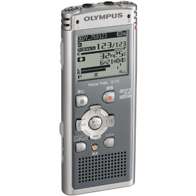 OLYMPUS ICレコーダー Voice-Trek 4GB リニアPCM対応 GRY グレー V-75 