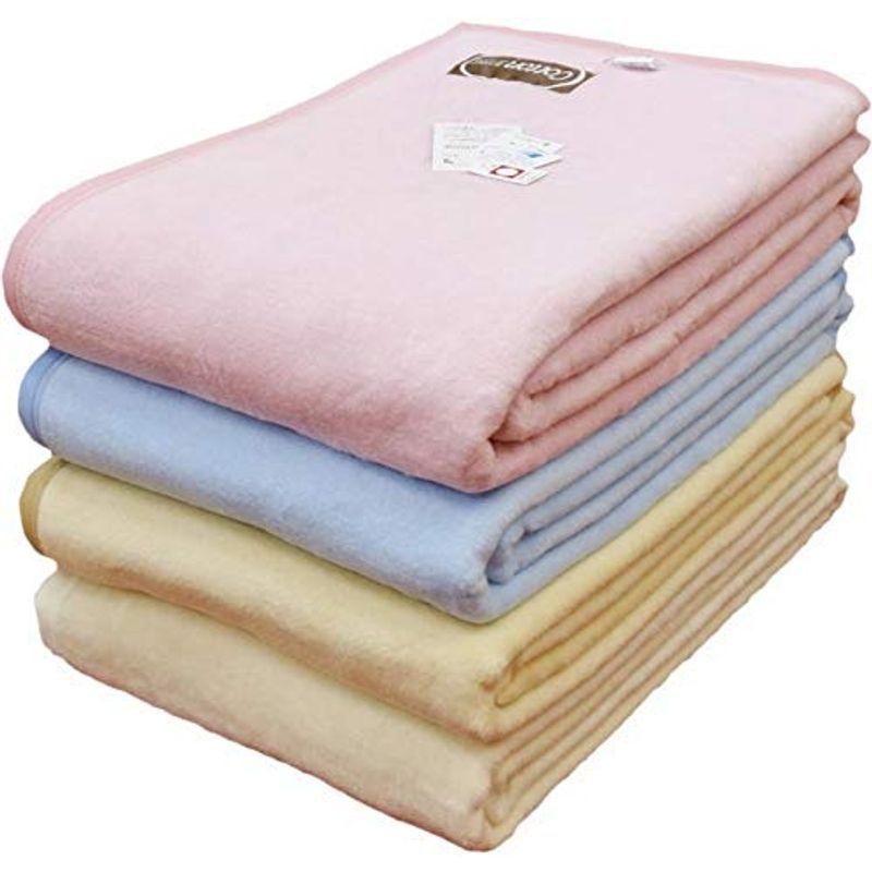 本物の  超長綿 綿毛布 シングルサイズ 公式三井毛織国産C435bu 毛布、ブランケット