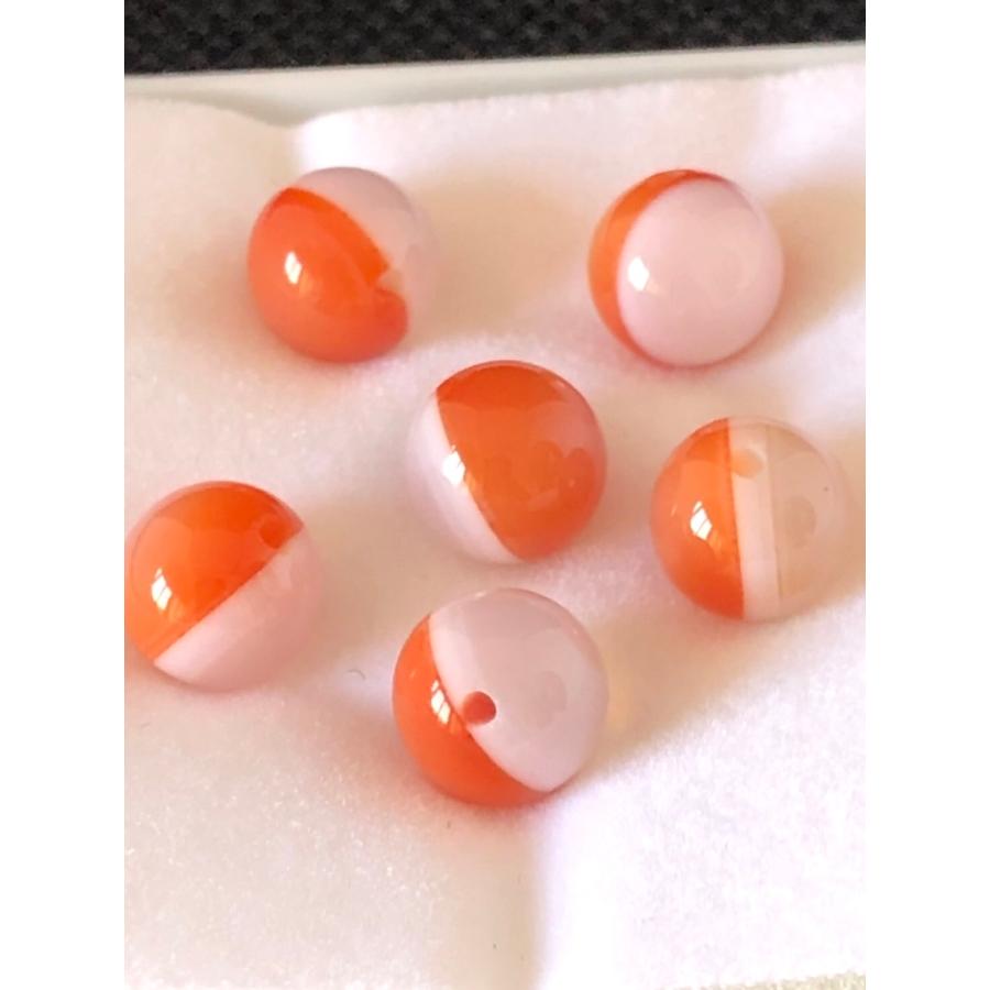 アゲート メノウ 瑪瑙 丸玉 片穴 7mm 天然石 パワーストーン : 宝石