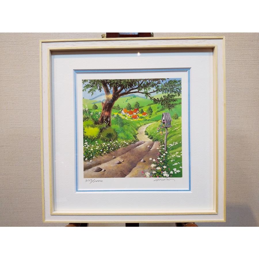 リトグラフ ラファエル・ロビック 「薔薇の咲く道」 複製画 絵画