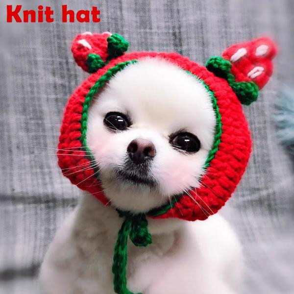 未使用品 犬用 猫用 被り物 いちご帽子 犬用品 Mkukinanyota Com