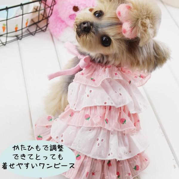 訳あり 犬服 犬 服 春夏 小型犬 苺柄 いちご フリル ワンピース ドッグウエア Xs S M L ピンク Faw166 I Pet 通販 Yahoo ショッピング