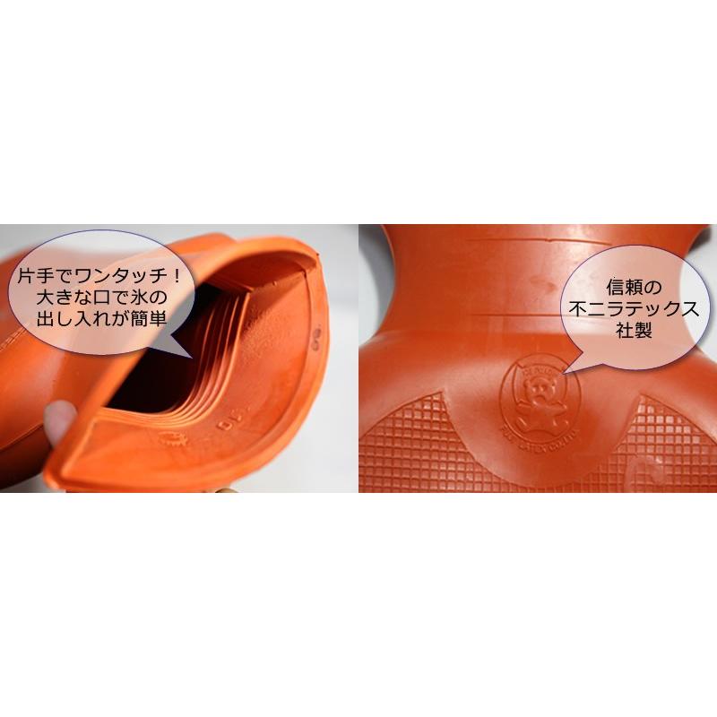 水枕 水まくら 氷枕 冷却グッズ 首元 頭 首 冷却 冷やす 睡眠 熱中症 発熱 ゴム 金具 クリップ 昔の 不二ラテックス マロニー BOX型 大人用 止金具|yeandy|03