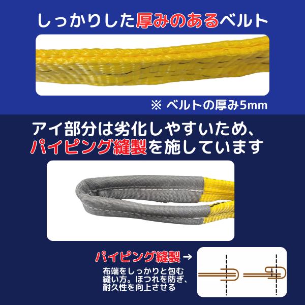 10本 スリングベルト 長さ4m 幅75mm 耐荷重3t ポリエステル製 玉掛け