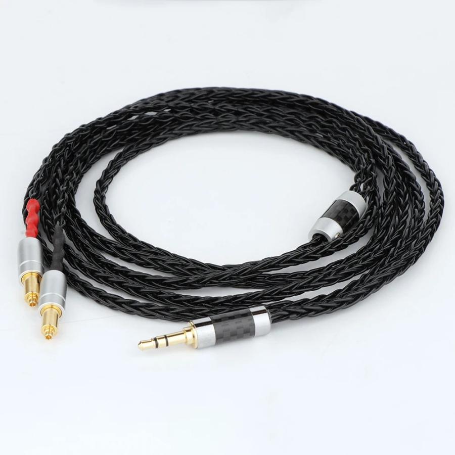 スピコン端子8芯7N純銀メッキ銅 バランス接続 ヘッドホンリケーブル Preffair 3.5mm 3 Pole / 2メートル