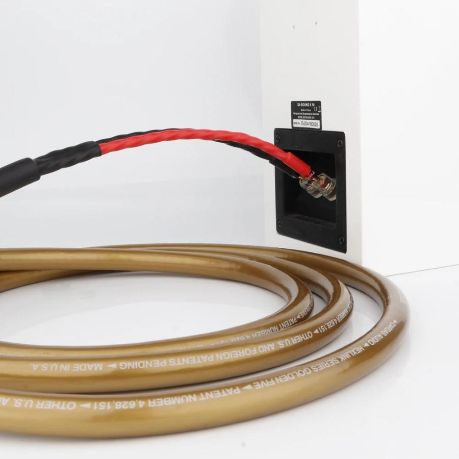 スピーカーケーブル 10AWG OCC銅製 バナナプラグ2極-4極 ブレード