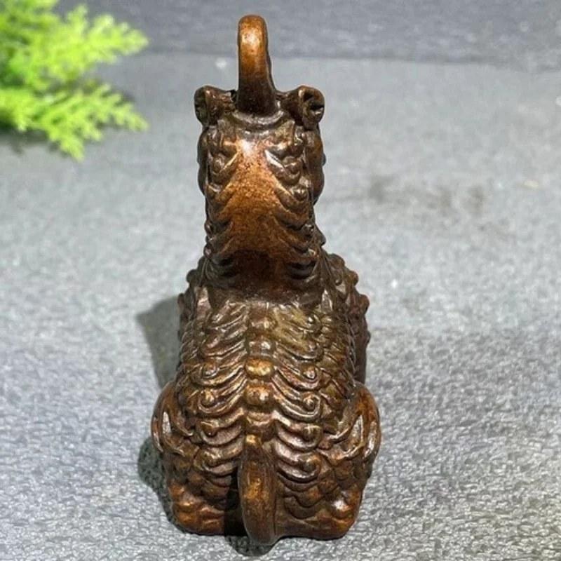 青銅製麒麟像 神獣置物 アンティーク風コレクション 縁起物 銅製