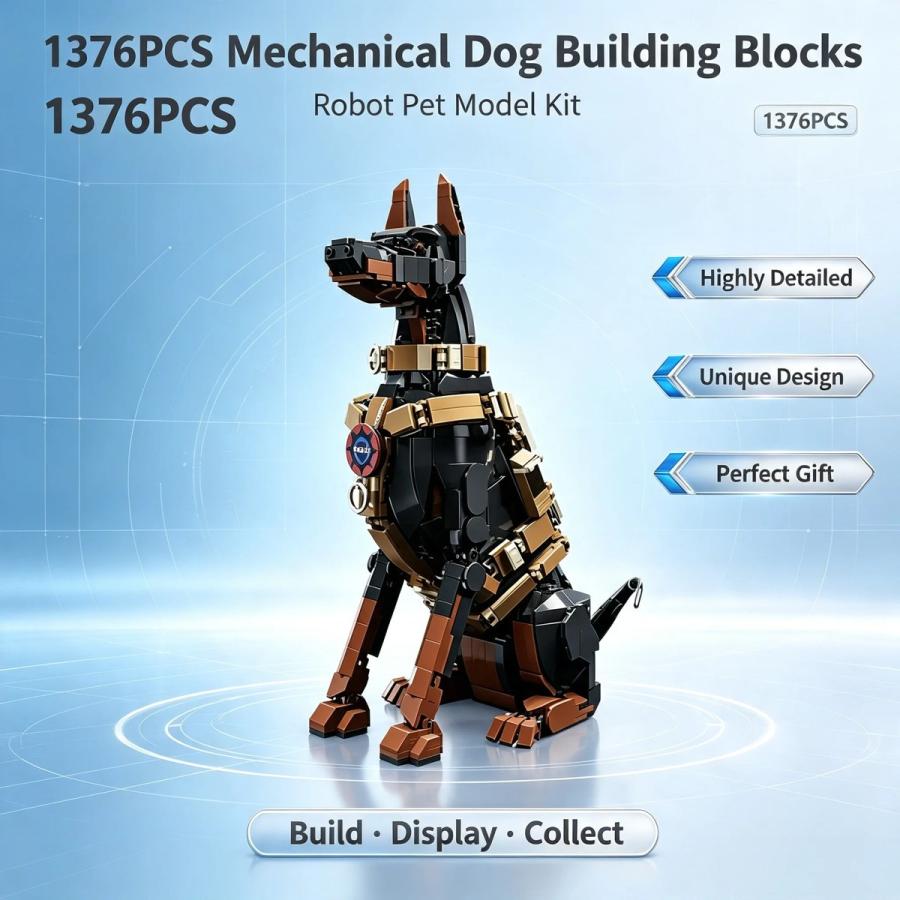 約1376ピース 機械式ドッグロボット モデルキット 【Mechanical Dog