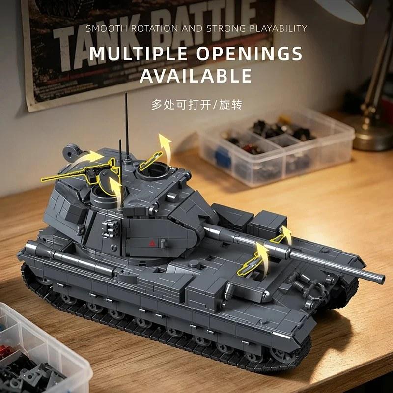 約2165ピース 軍用FV215B183重火砲戦車 ブロック 組み立てキット レゴ