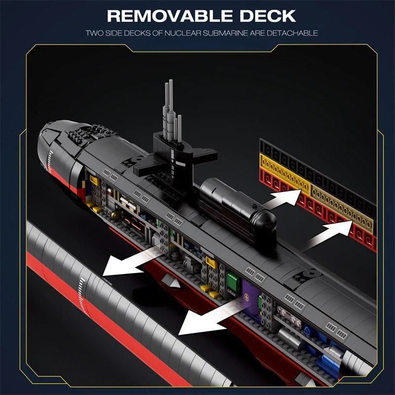 約2723ピース ロサンゼルス級原子力潜水艦 1:125 スケール テクニック