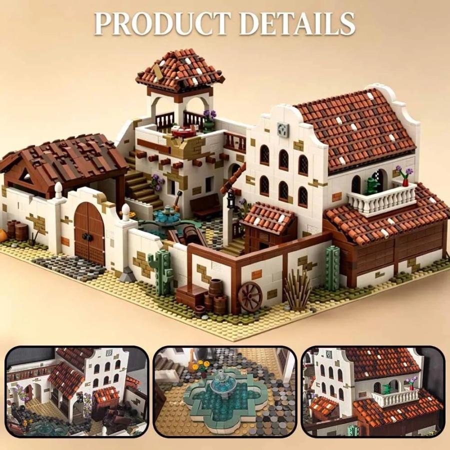 3583ピース シティ ホットセール ストリートビュー MOC オールドタウン メキシカンヴィラ モデル DIY 創造的なアイデア 子供のおもちゃ 組み立てパズル_2
