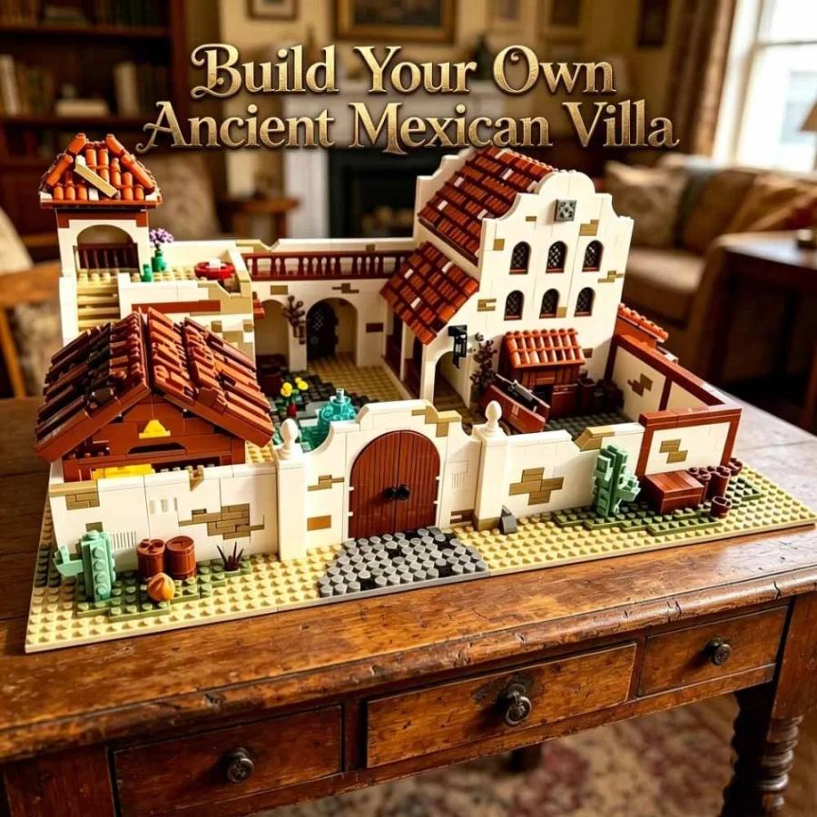 3583ピース シティ ホットセール ストリートビュー MOC オールドタウン メキシカンヴィラ モデル DIY 創造的なアイデア 子供のおもちゃ 組み立てパズル_3