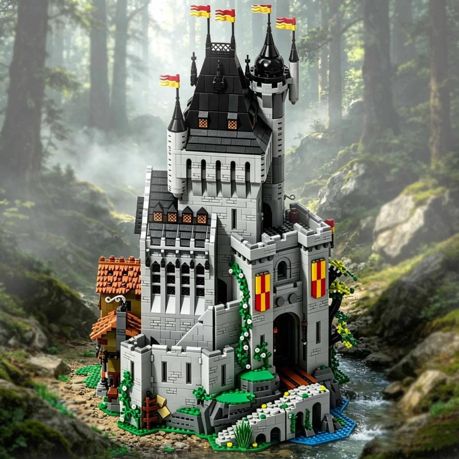 クリエイティブ中世ストリートビュー ライオン騎士団の高塔 MOC-189082 DIYおもちゃ組み立てパズル 誕生日プレゼント 大人向けクリスマス 9691ピース_4