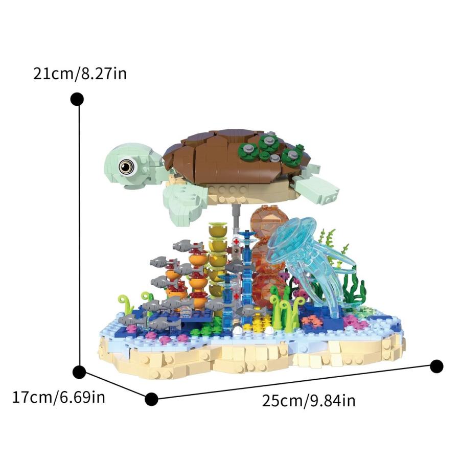 1091 個のカメ海洋生物ビルディングブロック MOC 動物シリーズ教育モデル子供のための装飾組み立ておもちゃ 大人向け DIY プレゼント_5