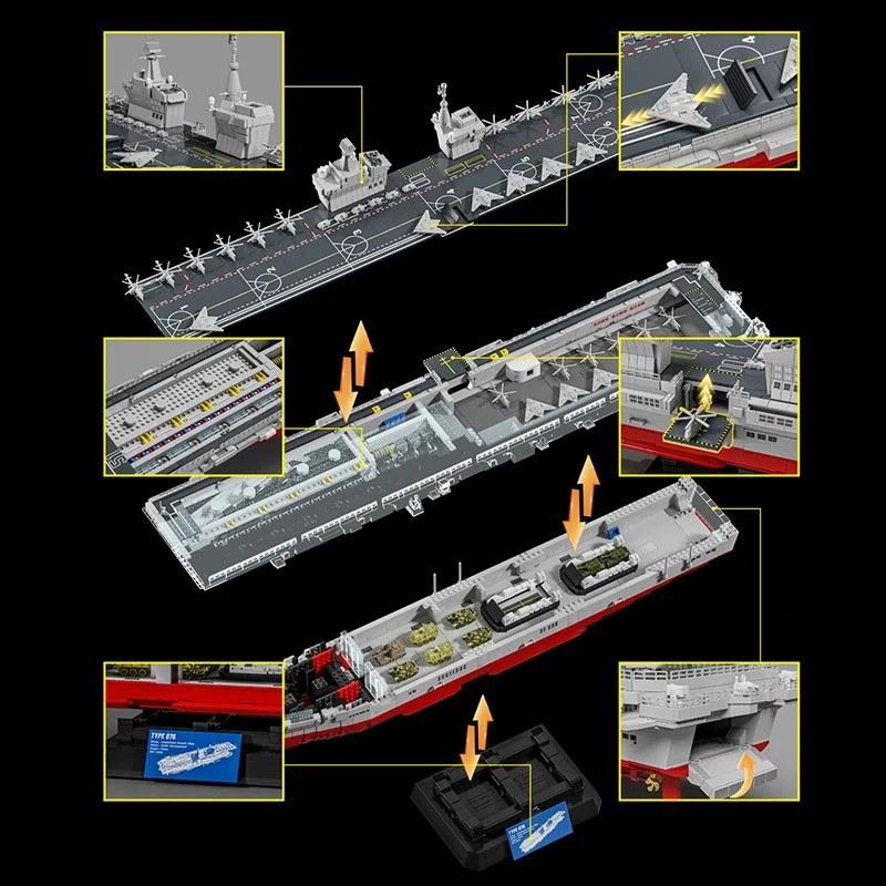 4526ピース ミリタリーシリーズ タイプ076 水陸両用強襲艦 組み立てブロックモデル クリエイティブディスプレイセット 四川省艦 男の子向けギフト 大人向け DIY_2